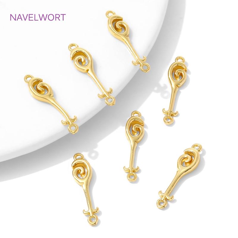 18K Gold Plated Vortex Design Connector Charms,Connectors For Jewelry,Double Hole Charms Connector,DIY Bracelets Making Findings