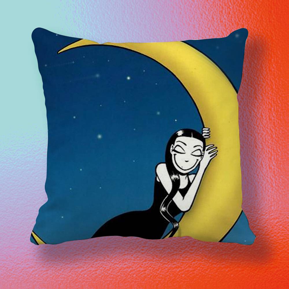 Goth Girl Nemi Doublesided printed pillow cover Solid color minimalist pillowcase fits all bedroom styles