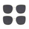 2PCS Omen Men Fashion Glasses Metal Frame UV400 Protection Sunglasses Ins Sunglasses