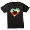 Retro Herz Brüsseler Griffon Hunderasse Silhouette Hundebesitzer Liebe T-Shirt