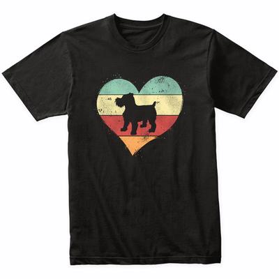 Retro Heart Brussels Griffon Dog Breed Silhouette Dog Owner Love T-Shirt