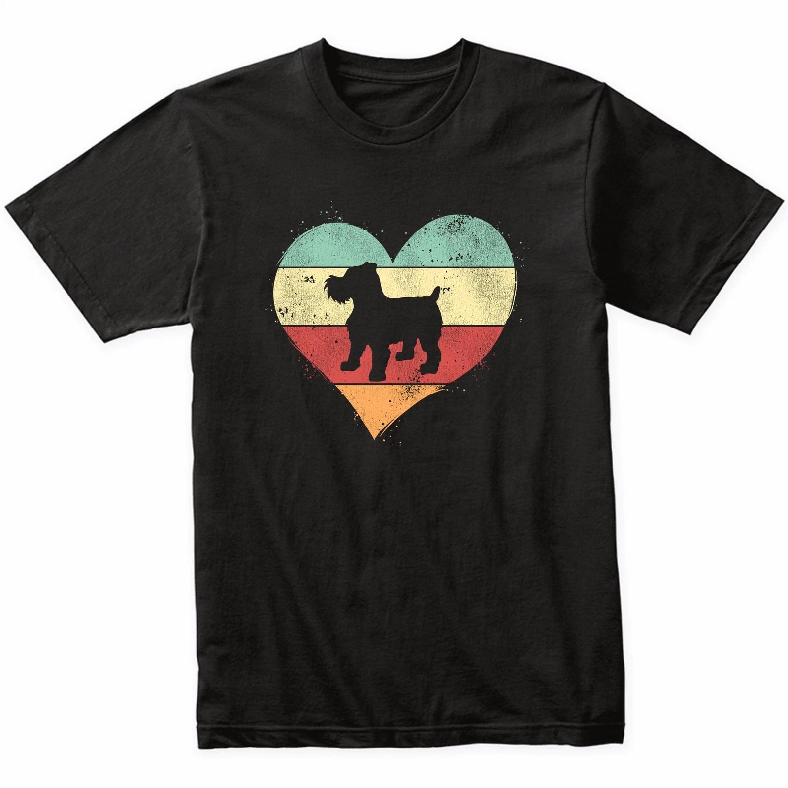 

Retro Heart Brussels Griffon Dog Breed Silhouette Dog Owner Love T-Shirt XL
