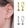 925 Silver Devil's EyeEarrings For Women Simple Cute Zircon Ear Buckle Retro Jewelry