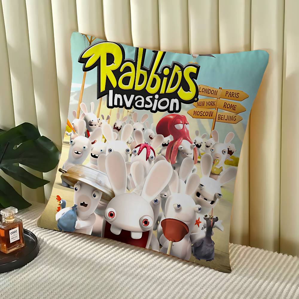

R-Rabbids Invasion Pillow Cover Design Cushion Cover Decor Holiday Decorati 24x24Inch