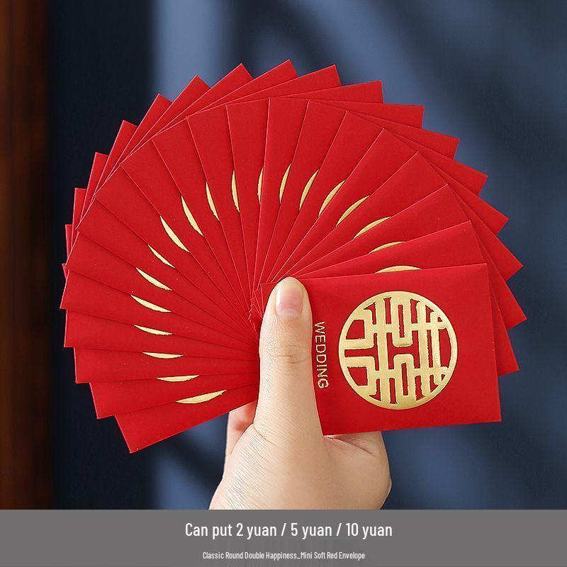 Mini Creative Wedding Red Envelope for Door-Blocking, Marriage Gift, Lai See