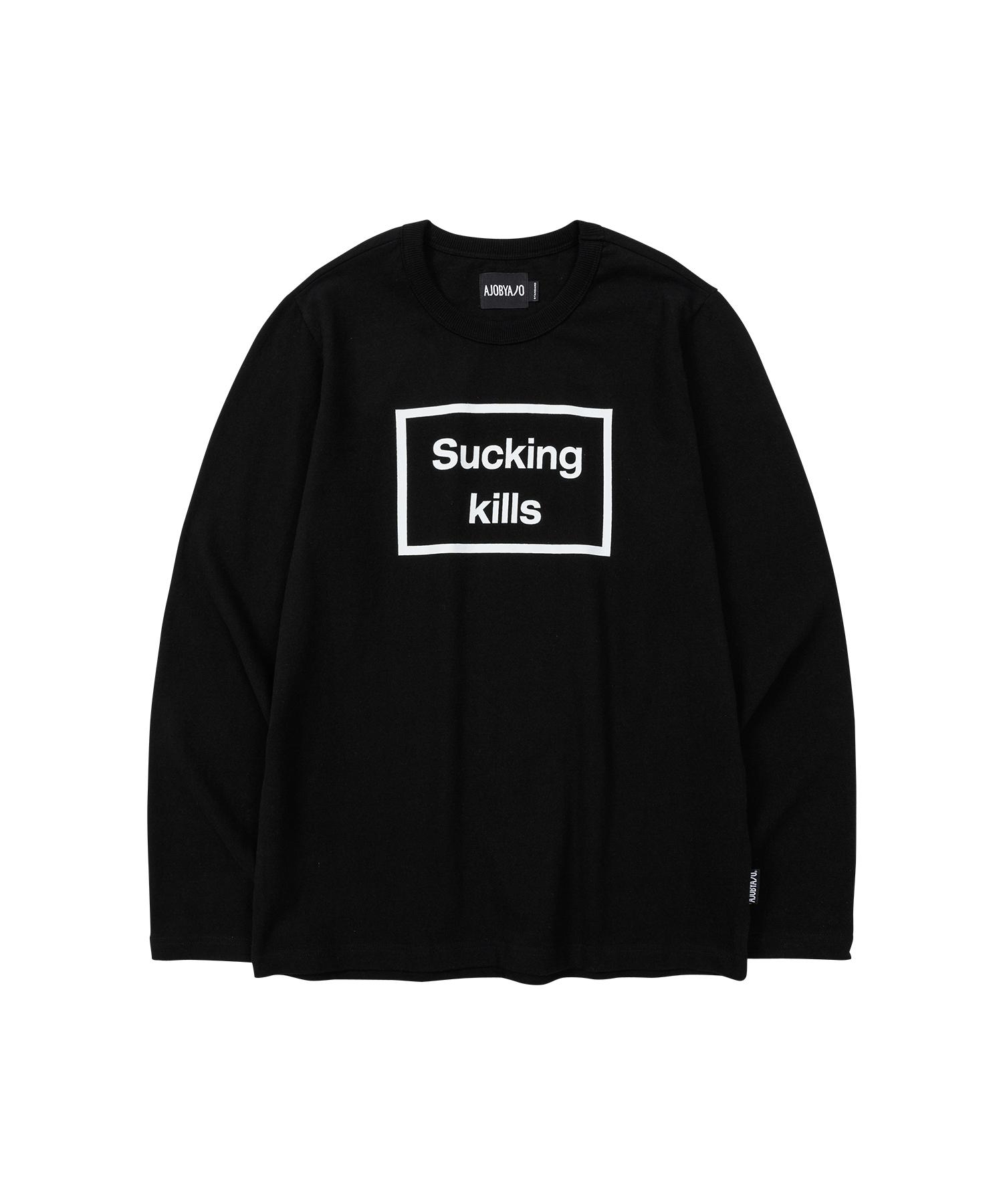 Azo By Azo Warning Long Sleeves T-Shirt [Black] Reference/Relaxed(L)