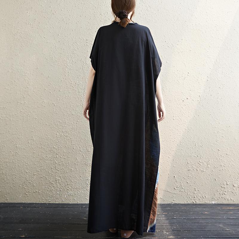 DIMANAF 2025 Summer Plus Size Dress Basic Women Casual Loose Vintage New Oversized Floral Dress Maxi