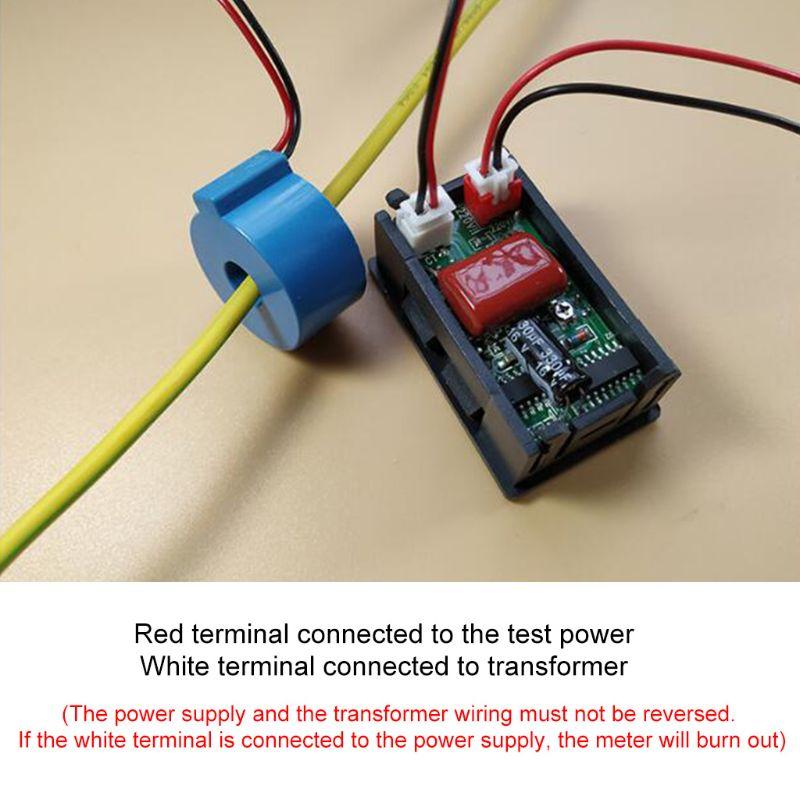 Practical Digital Current Gauge Volt Meter for w/ Current Transformer Display 0.28" AC 60-500V Voltmeter Ammeter 10/50/1