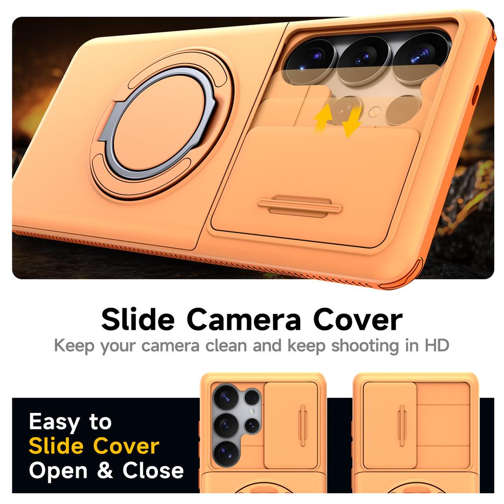 Hoesje Voor Samsung Galaxy S26 S25 S24 S23 S22 Ultra Plus S25FE S24FE Cover Schuif Camera Bescherming Met Kaart Ringhouder Armor Fundas