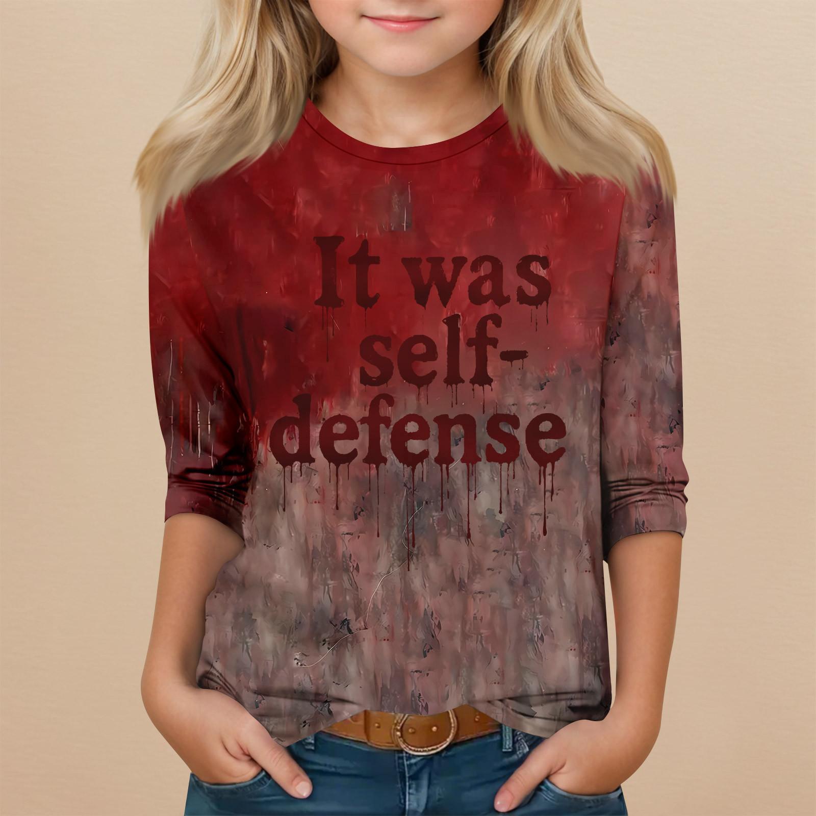 

Детский топ с рукавом 3/4 и круглым вырезом, с принтом на Хэллоуин, повседневный 160 арбуз красный