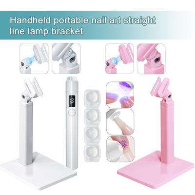 Sada stojanů na UV lampu na nehty: Robustní stojan na UV lampu s nastavitelnou rotací o 360°, stojan na UV lampu pro nehty, domácí manikúra se silikonovým těsněním