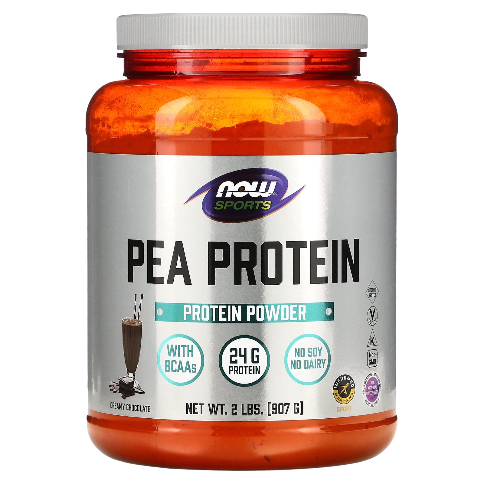 

Sports, Pea Protein, Creamy Chocolate, 907G (2Lbs)