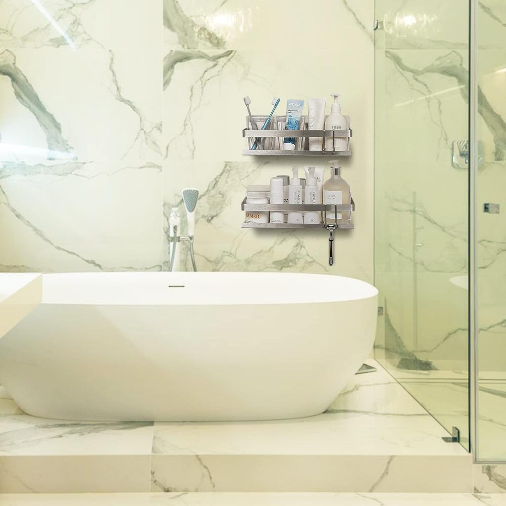 Bathroom Bathroom for Bathroom Stainless Steel Shower Bathroom Sink with Hooks Rack, Rack, Magnet, Wall, Rack, Drainer, Storage,