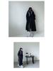 2025 New Korean Style Women's Color Block Mid-Length Trench Coat - Black Casual Spring/Autumn Wear