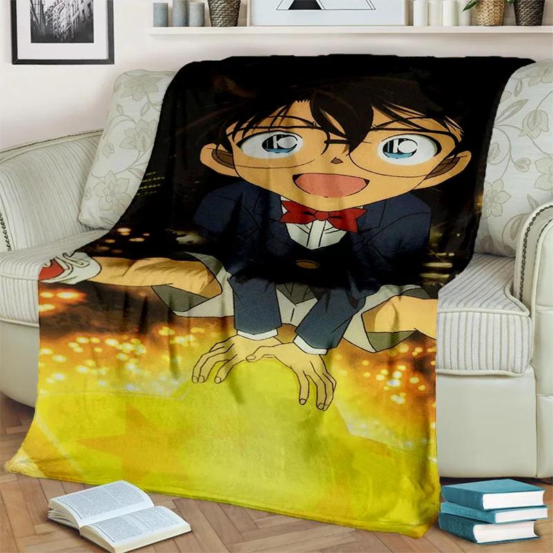3D Dívčí Detektiv Conan Anime Kreslená HDdeka, Měkká přehozová deka pro Domácí Ložnici Postel Pohovku Piknik Cestování Kancelář Krycí deka Děti