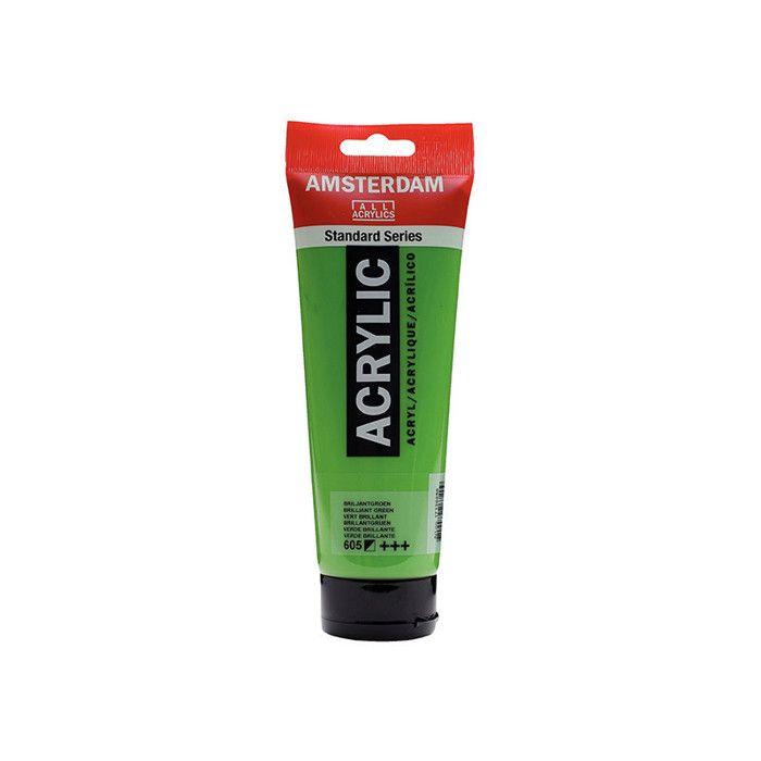 Acrylic Paint In Tube - Brilliant Green - 605 - Amsterdam - 250ml