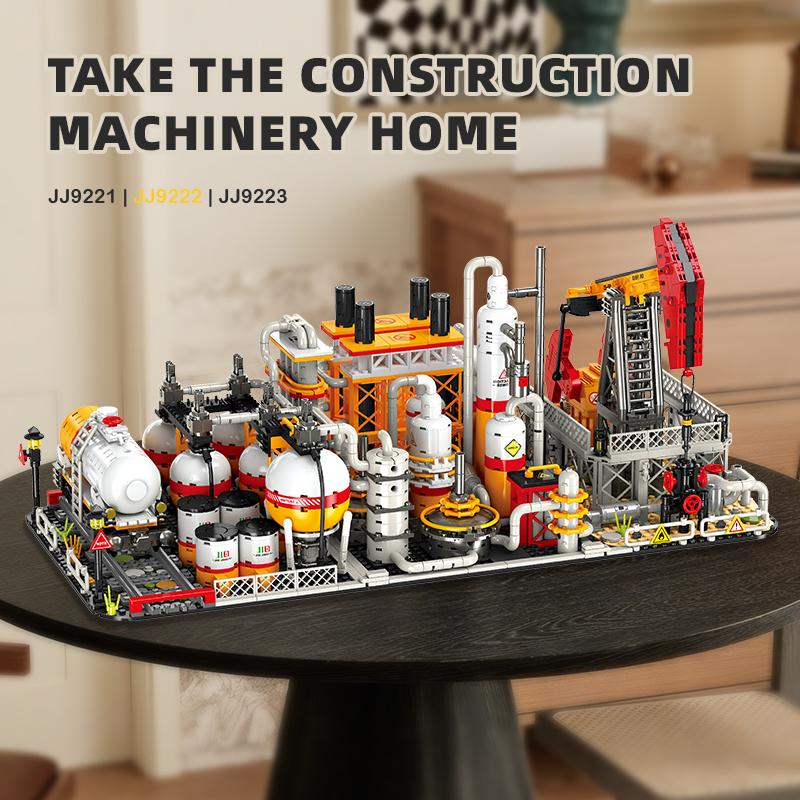 Ölpumpwerk Raffinerie Lagerzentrum Transport Verladestation Ziegel DIY Modell 3D Bausteine Idee Spielzeug für Kind Geschenk