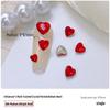 Heart Rhinestone Nail Art Accessories: Super Shiny Crystal Glass In Iridescent Peach, Small & Large Sizes