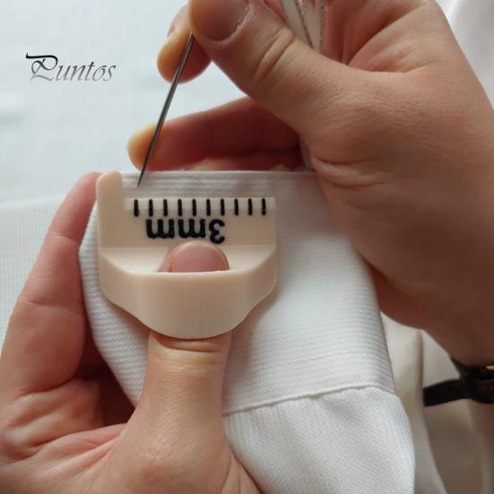 3 Pcs Thumb Sewing Template Hand Sewing Seam Guide Finger Overlock Ruler with Scale Quilting Tool for Equal Stitches DIY Embroidery Leather Crafts