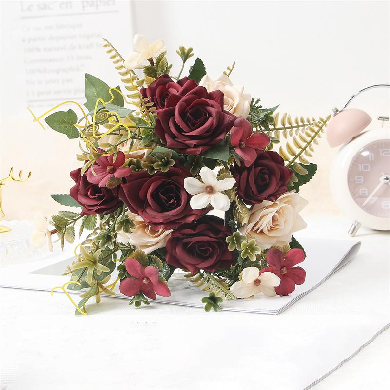 2PCS Artificial flower bouquets, artificial roses, high-end artificial flower bouquets.