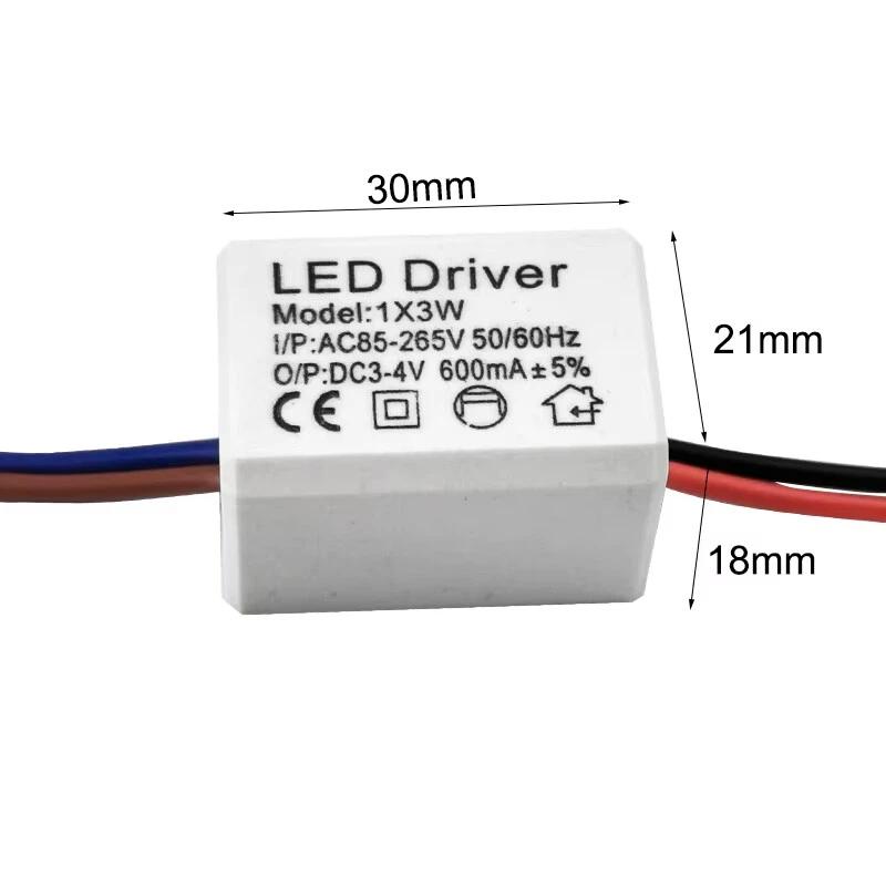 LED Driver Adapter 1Pcs Power Supply Transformer DC 3-4V 600mA for 1W 2W 3W Reading Lamp Projects