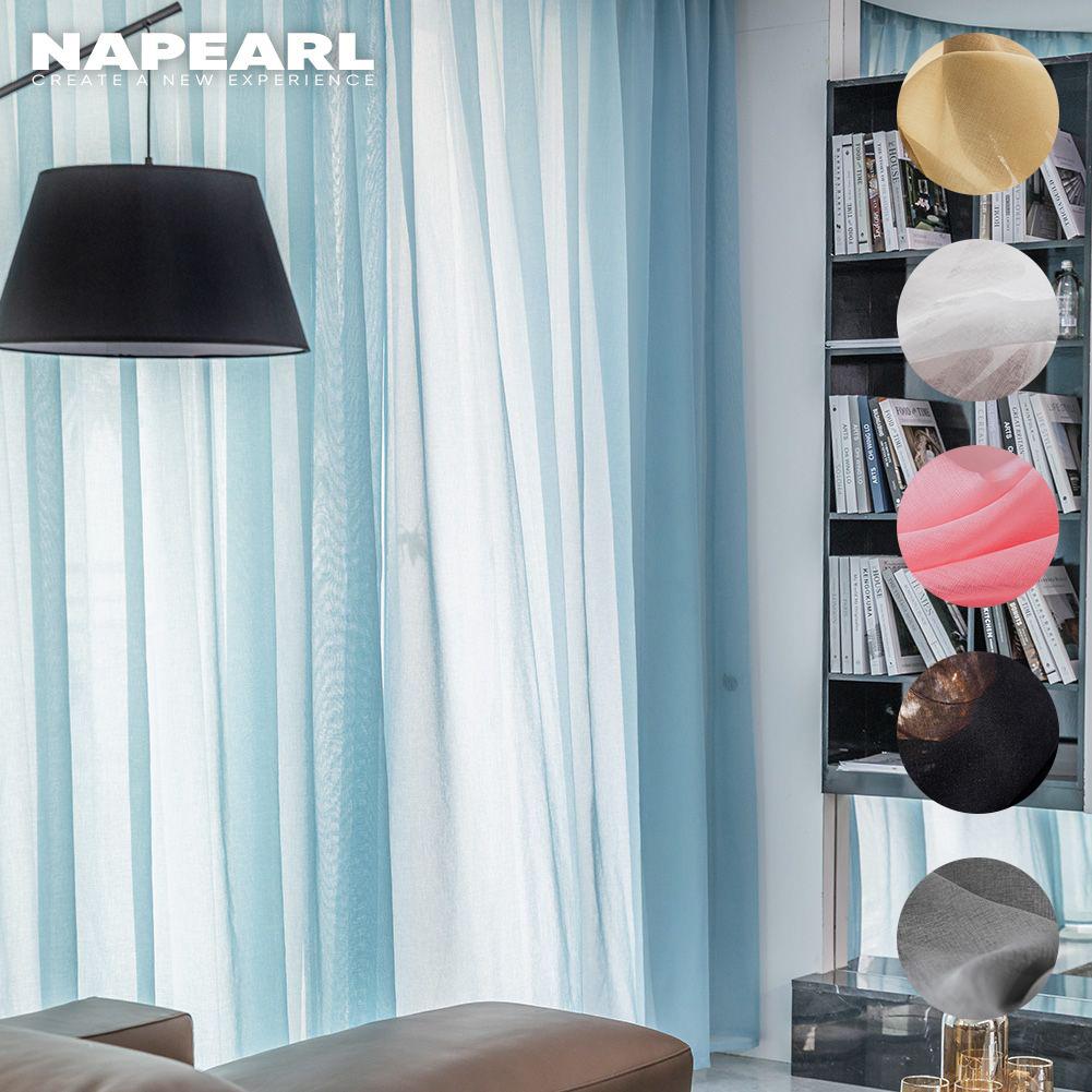 1PC NAPEARL Simple Elegant Tulle Sheer Curtain Solid Color Window Screening for Living Room Bedroom Home Decor