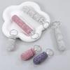 Bling Pill Case Portable Travel Pill Container Ins Rhinestone Waterproof Small Pill Holder with Keychain Cute Pill Storage Box