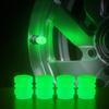 Glow In The Dark Luminous Valve Caps - Fluorescent Tire Hub Covers for Car Motorcycle Bike Wheel Decoration Plugs