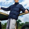Skechers Sports Alliance Series Casual Warm Windproof Waterproof Stand Collar Zipper Down Jacket Men outerwear Navy-Blue L324U105-00DU