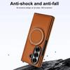 Luxury Business Sle Solid Color Leather Pattern Magnetic Stand Phone Case for Samsung Galaxy Z Fold 7 6 5 4 3 Protection Cover