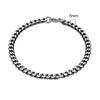 Punk Vintage Oxidized Black 3-11mm Stainless Steel Dainty Curb Cuban Link Chain Bracelets for Women Stacking Jewelry