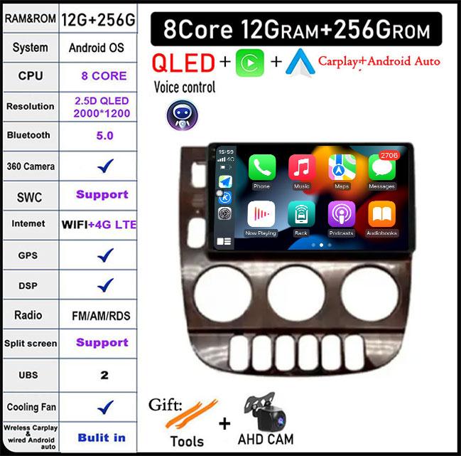 Android 14 For Mercedes Benz M-Class W163 ML1997 -2005 Car Radio Video Multimedia Player GPsNavigation Wireless Carplay