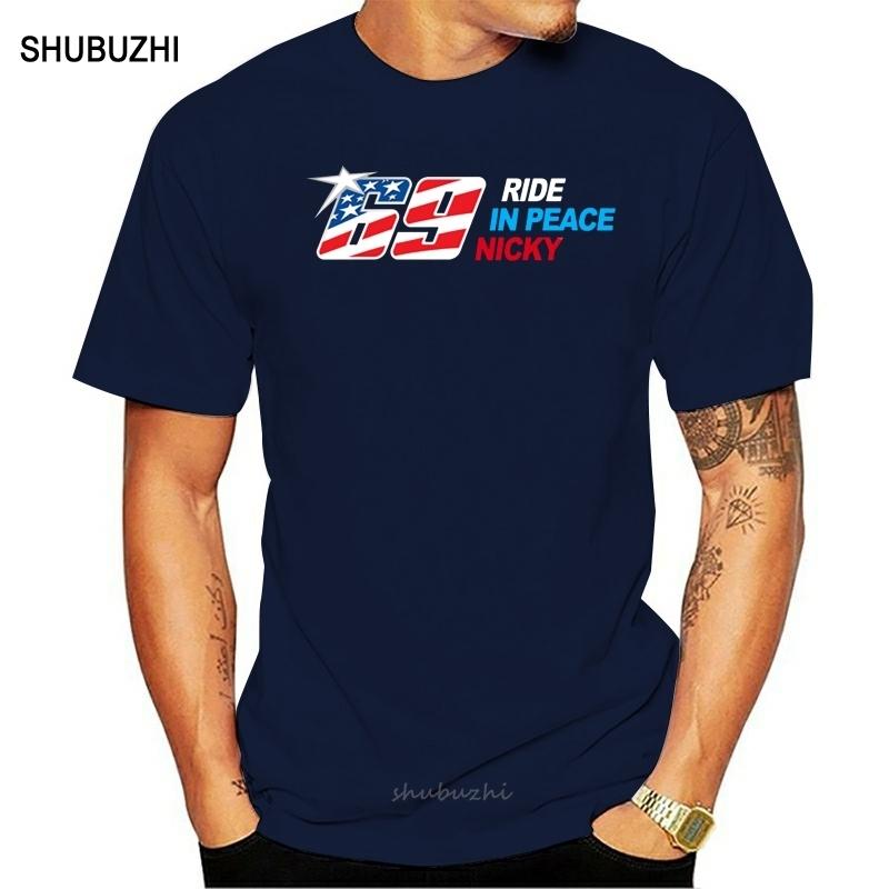 

RIP Nicky Hayden 69 T-shirt Rider In Peace T Shirt Men Tops Letter Tees America Fashion Clothing Cotton Tshirt Oversized S