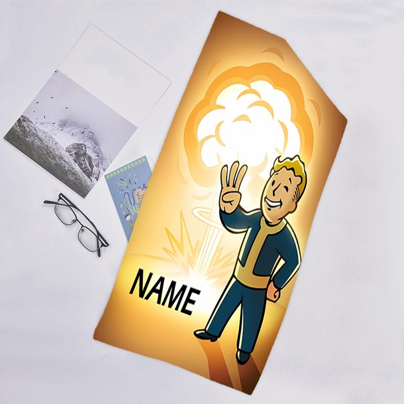 1pc NUKA-BOMBS Fallout Beach Towel with Custom Name, Beach/Swimming/Bath/Picnic/Camping Towel, Suitable for Seaside Beaches