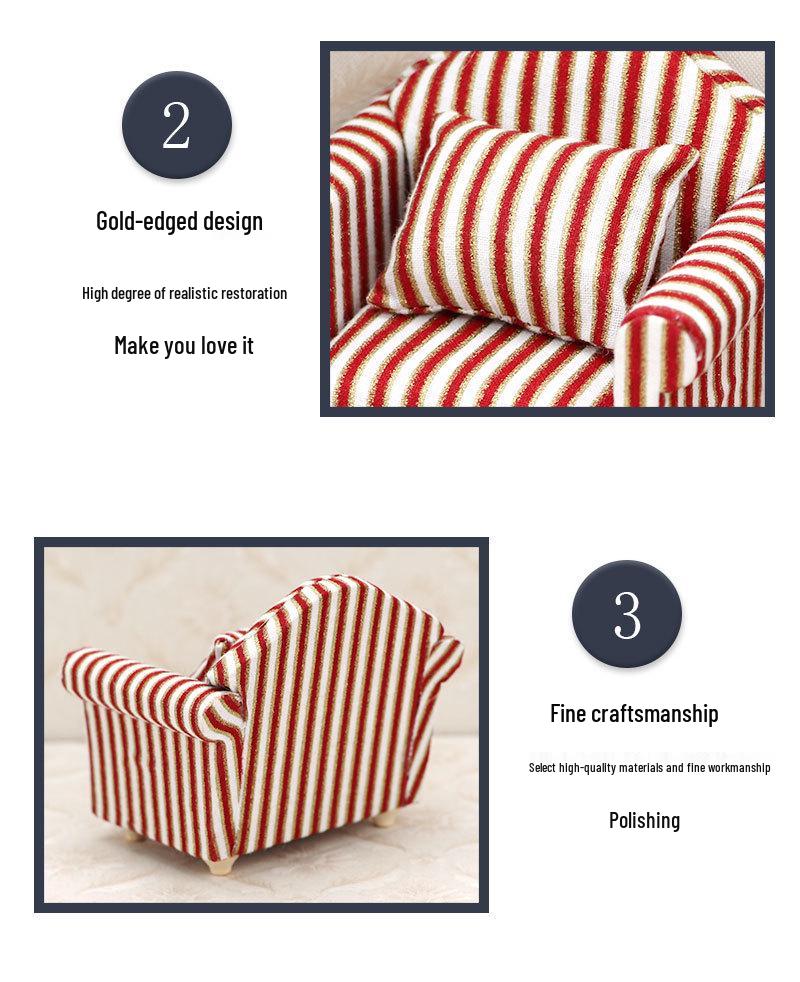 1:12 Mini Dollhouse Furniture - Single Sofa for Miniature Scene and OB11 Doll