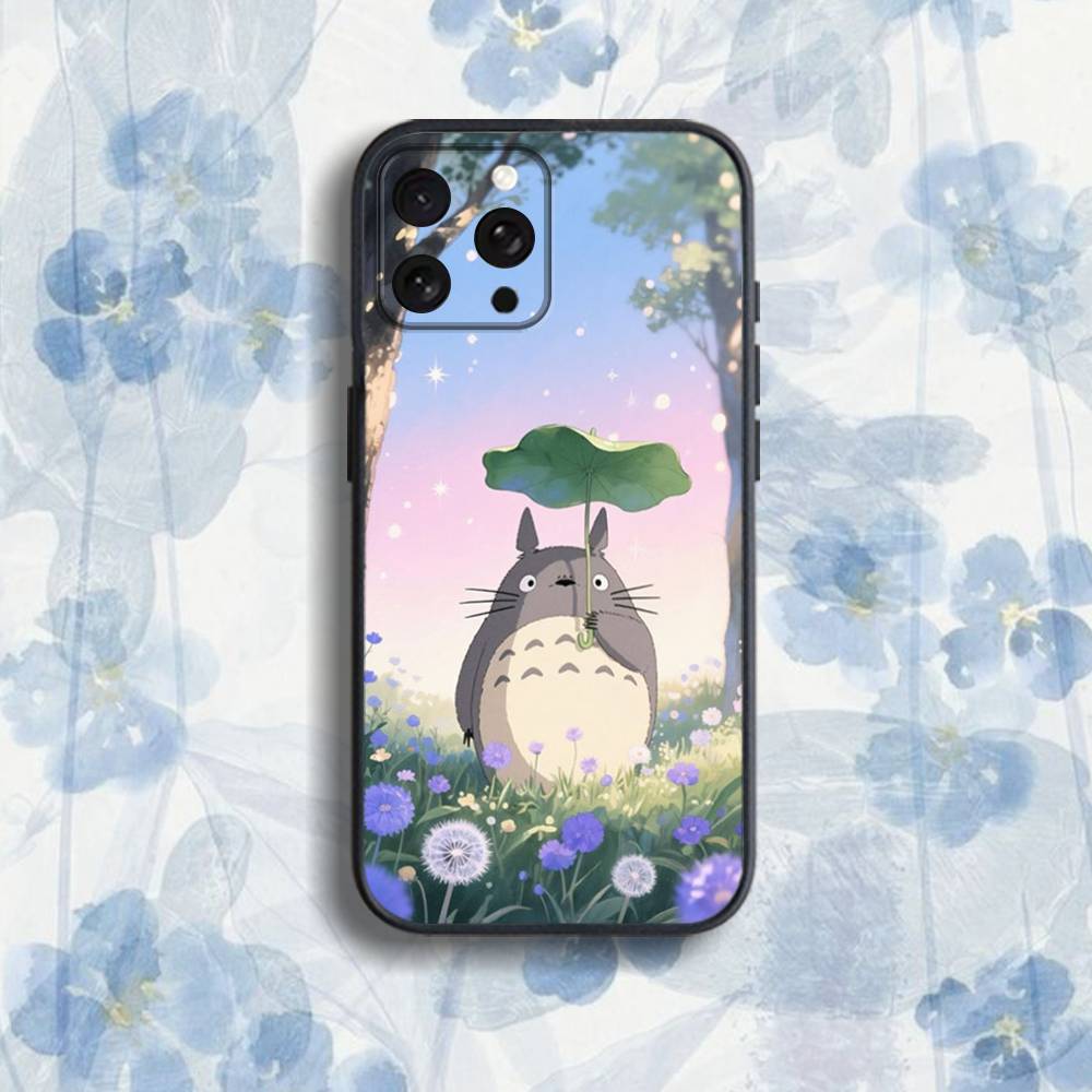 T-Totoro C-Cute Anime  Phone Case For iPhone 17,16,15,14,13,12,Pro,Max,Plus,E,SE4,Air,Mini Black Soft Box