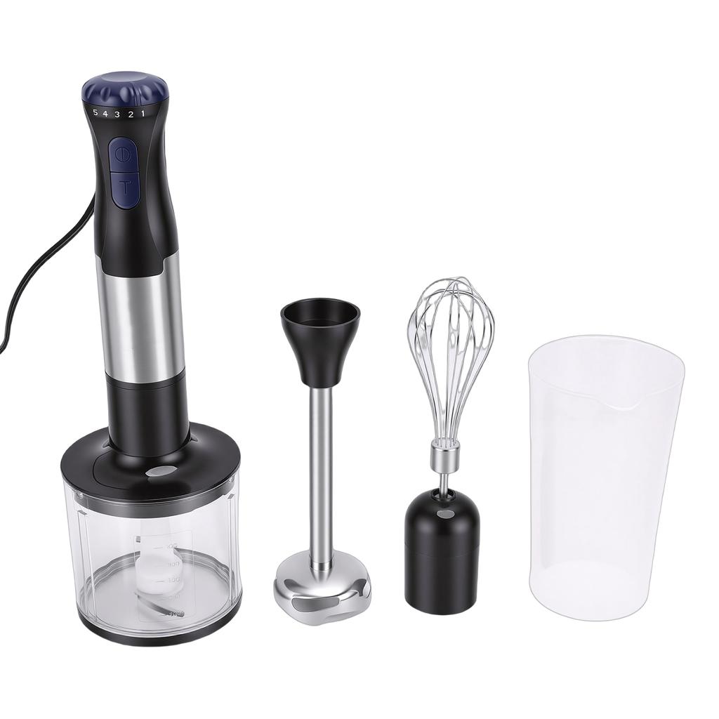 Immersion Hand Blender 4 in 1 20 Speeds Food Processor Stick Blender Stainless Steel with Boost Button 500W