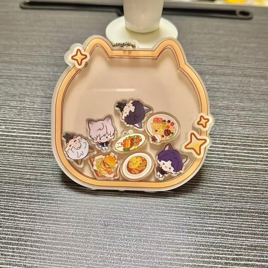 

Love and Deepspace Shake Game Keychain Sylus Rafayel Zayne Xavier Cat-Shaped Acrylic Keyring Pendant Action Figures Model Toy помаранчевий