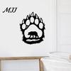 Farmhouse Style Wall Art Metal Hollow Out Bear Art, Rustic Forest Landscape Hanging Sculpture with Paw Unique Anniversary Gift for Her