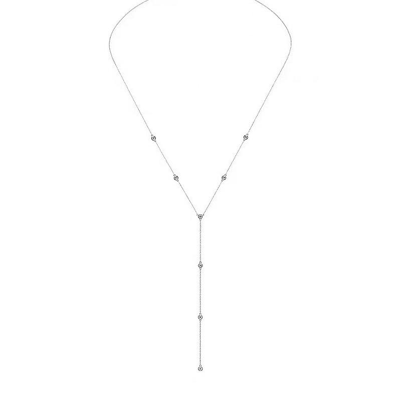 

Серебряное колье-чокер Lulu Tong с круглым бриллиантом 20 пунктов, кулон 925 пробы, 40+5 см - Европейский и американский стиль 925 Silver белый