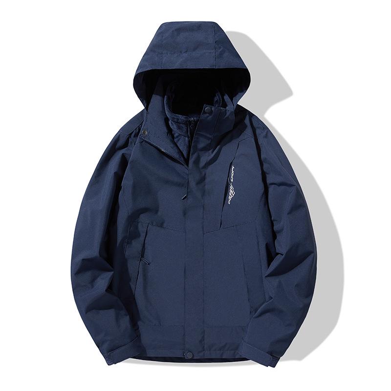 Unisex Three-in-One Waterproof Windproof Mink Fleece Hiking Jacket - Custom LG