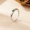 Natürlicher Jade S925 Echtsilber Ring für Damen, zarte und Nischen-Eiform-Blume, einfaches und multifunktionales Accessoire für Damen