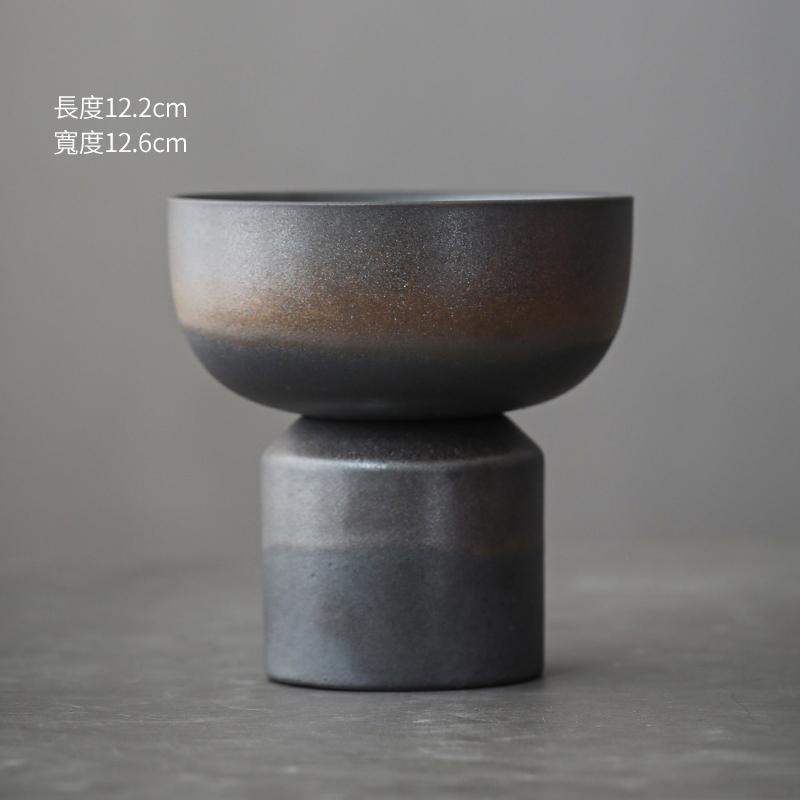 Retro Highfoot Dessert Bowl Ceramic Fruit Snack Plate Dried Fruit Dessert Plate Set Table Beautiful Dessert Dish Ice Cream Cup