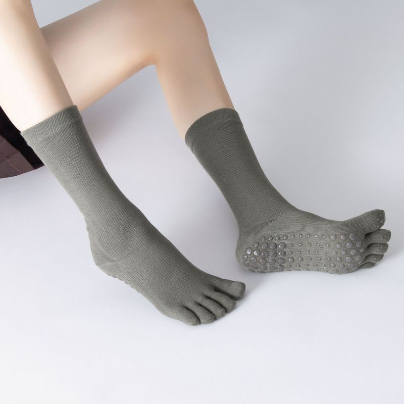 

Yoga Socks Non Slip Professional Women s Toe Socks Knee Socks Pilates Socks Sports Antiskid Socks Non Slip Socks Fitness Indoor Army Green