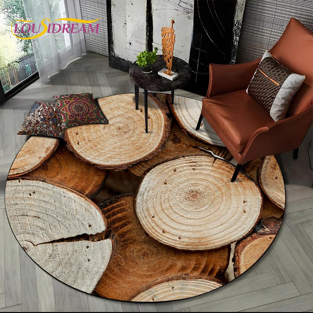 Latest 3D Color Wood Grain Lines Round Area Rug,Carpet Rug for Living Room Bedroom Sofa Child Playroom Decor,pet Non-slip Gift