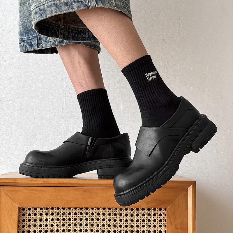 Fashion Thick Bottom Men Casual Shoe Stylish Trendy Leather Loafers Moccasins Comfortable Man Driving Wedding Flats Casual Slip on Shoes