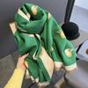Elegant Printing Magpie Bird Shawl Imitation Pashmina Thick Warm Wraps  Travel
