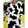 Women's Long-sleeved Round-neck T-shirt, Suitable for Spring, Autumn and Winter Seasons. It Has Pockets and Print Designs. Machine Washable.