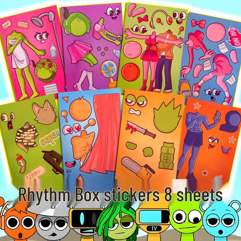 Rhythm Box Stickers: Sprunki Game Accessories & DIY Educational Sticker Book for Kids