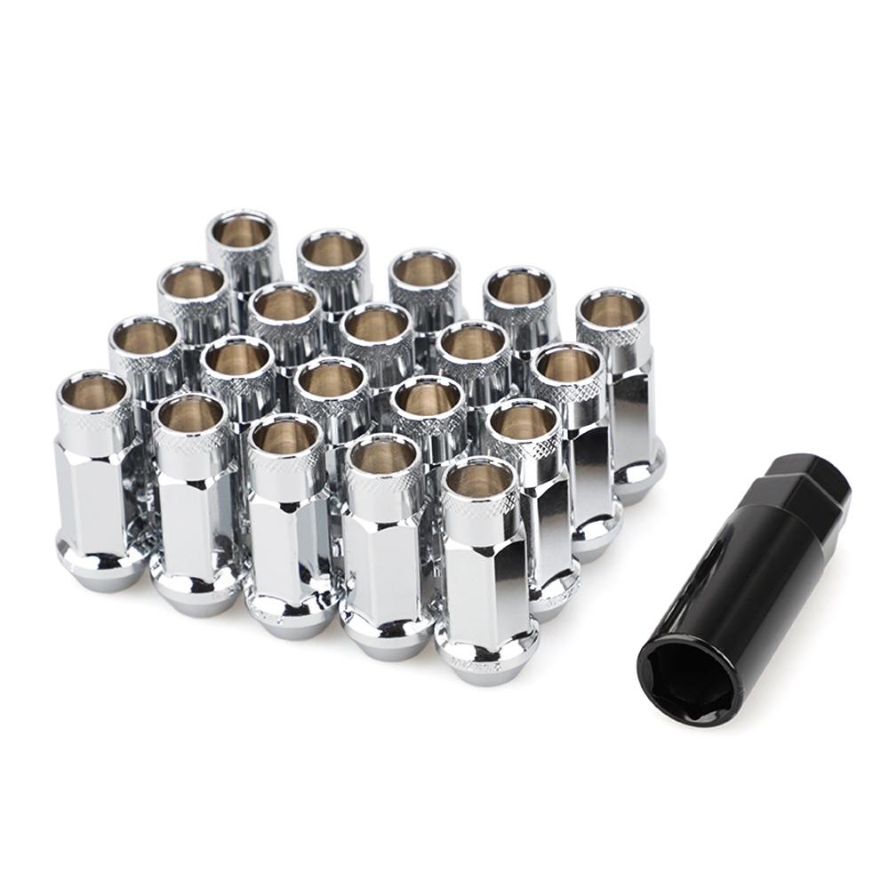 20 stuks Wielmoeren M12x1.5 Staal Kleurrijk Raceauto moeren velgen m12x1.5 Open Wielmoeren 50MM Voor Chevrolet Subaru Hyundai